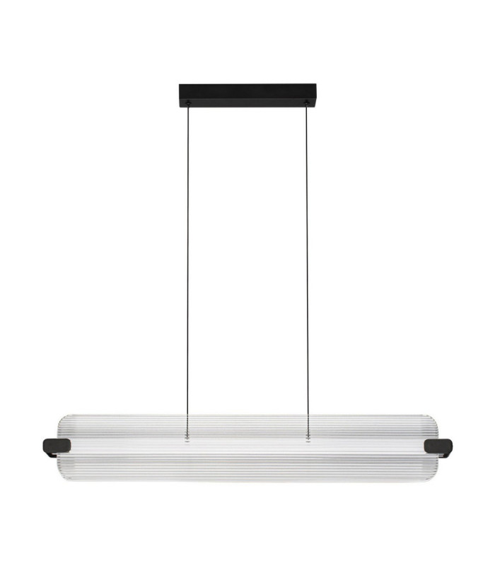 Emery Bar Pendant Ceiling Light Matt Black Clear Triac Dimmable LED 41W 2941lm 3000K-1