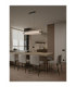 Emery Bar Pendant Ceiling Light Matt Black Clear Triac Dimmable LED 41W 2941lm 3000K-2