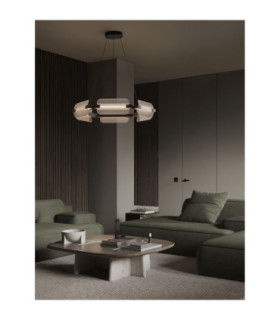 Emery Integrated LED Pendant Ceiling Light Matt Black Clear Triac Dimmable LED 48W 3332lm 3000K-2