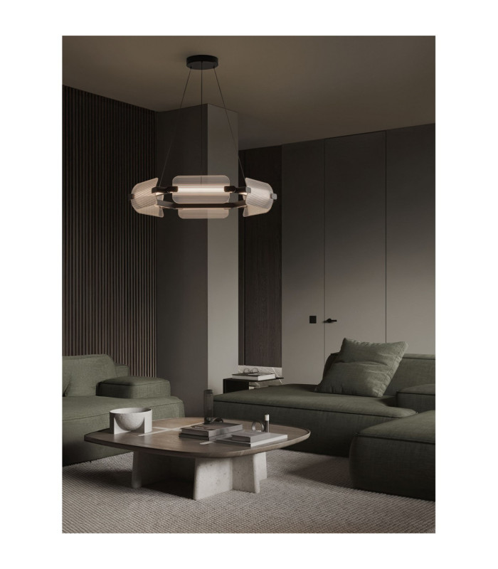Emery Integrated LED Pendant Ceiling Light Matt Black Clear Triac Dimmable LED 48W 3332lm 3000K-2