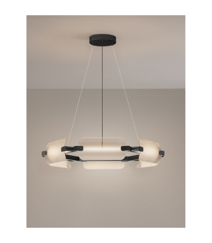 Emery Integrated LED Pendant Ceiling Light Matt Black Clear Triac Dimmable LED 48W 3332lm 3000K-4