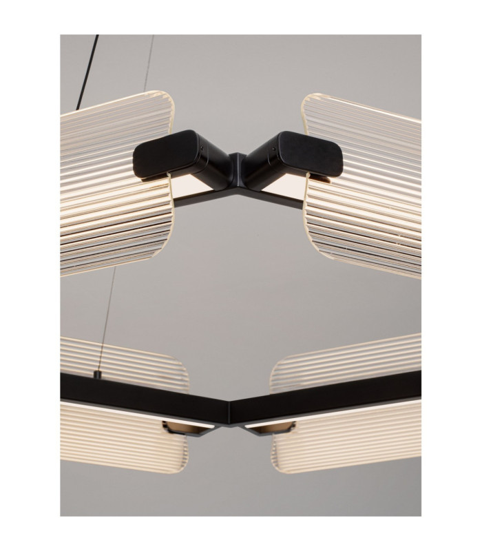 Emery Integrated LED Pendant Ceiling Light Matt Black Clear Triac Dimmable LED 48W 3332lm 3000K-6