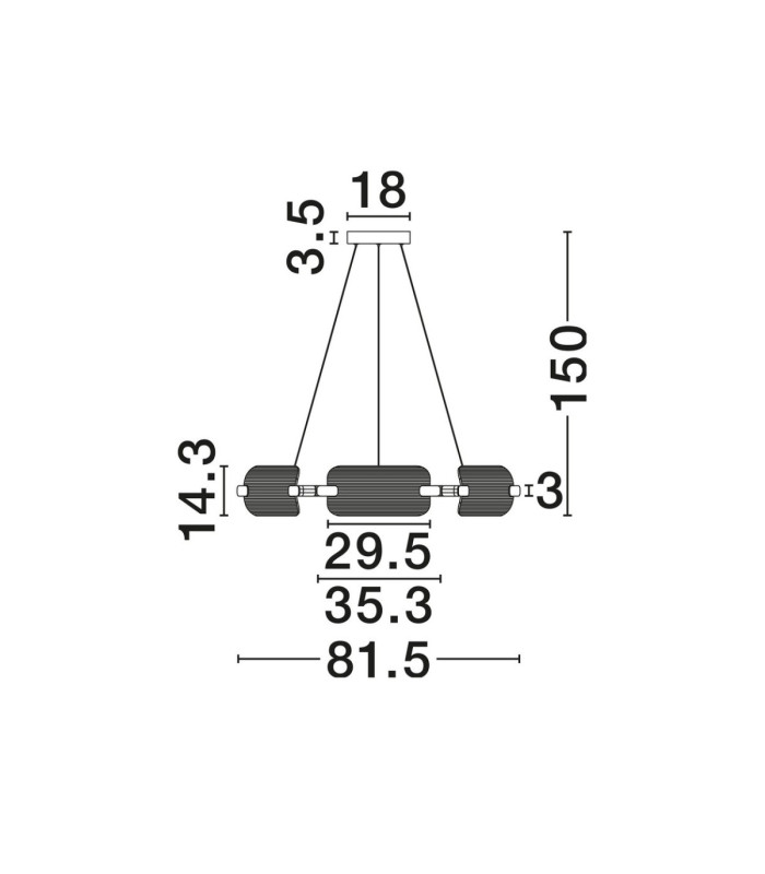 Emery Integrated LED Pendant Ceiling Light Matt Black Clear Triac Dimmable LED 48W 3332lm 3000K-7