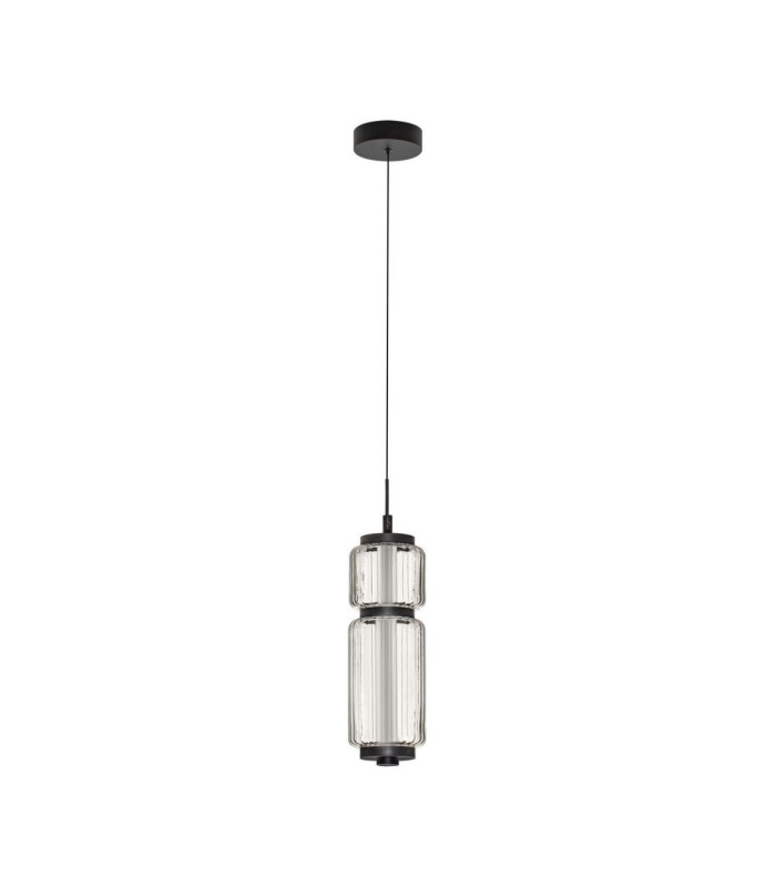 Liessa Slim Pendant Ceiling Light Sandy Black Clear LED 7W 267lm 3000K-1