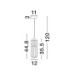 Liessa Slim Pendant Ceiling Light Sandy Black Clear LED 7W 267lm 3000K-6