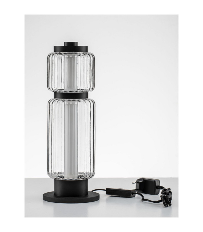 Liessa Integrated LED Table Lamp Sandy Black Clear LED 7W 267lm 3000K Switch On/Off-3