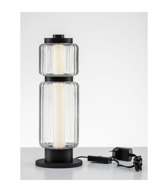 Liessa Integrated LED Table Lamp Sandy Black Clear LED 7W 267lm 3000K Switch On/Off-4