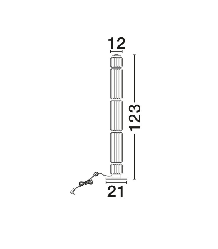 Liessa LED Integrated Floor Lamp Sandy Black Clear LED 23W 934lm 3000K-2