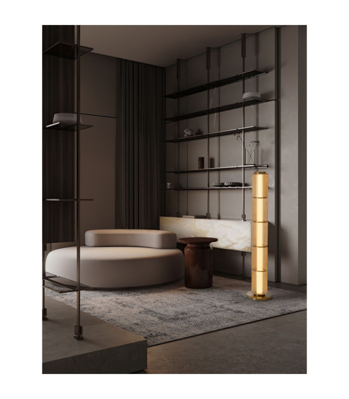 Vesper LED Integrated Floor Lamp Amber Glossy Gold Dimmable LED 33W 2310lm 3000K-2