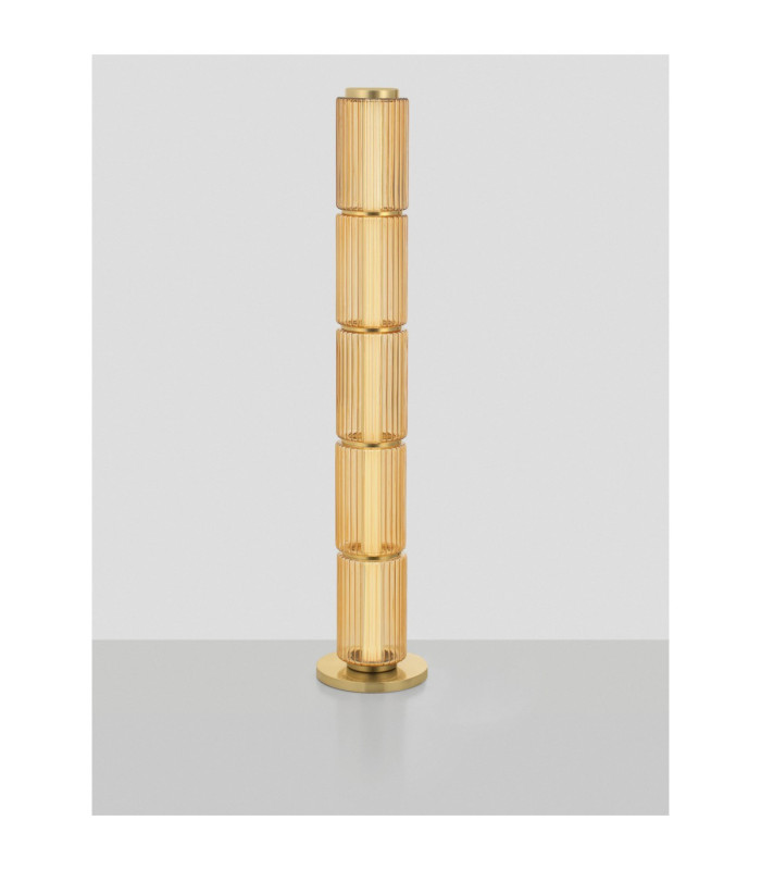 Vesper LED Integrated Floor Lamp Amber Glossy Gold Dimmable LED 33W 2310lm 3000K-4