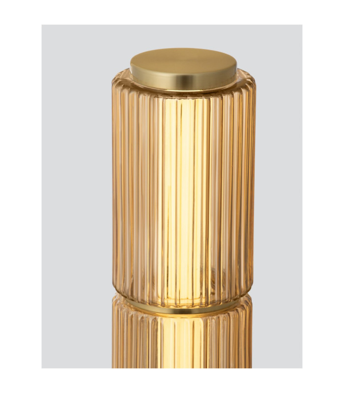 Vesper LED Integrated Floor Lamp Amber Glossy Gold Dimmable LED 33W 2310lm 3000K-5