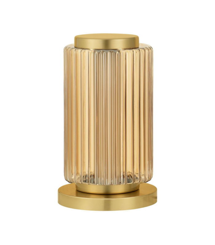 Vesper Integrated LED Table Lamp Amber Glossy Gold Dimmable LED 10W 700lm 3000K-1