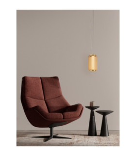 Vesper Slim Pendant Ceiling Light Amber Glossy Gold Triac Dimmable LED 10W 700lm 3000K-2