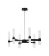 Century Multi Arm Pendant Ceiling Light Matt Black Clear Frost LED G9 12x5W-1