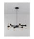 Century Multi Arm Pendant Ceiling Light Matt Black Clear Frost LED G9 12x5W-4