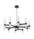 Century Multi Arm Pendant Ceiling Light Matt Black Clear Frost LED G9 20x5W-1