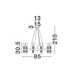 Century Multi Arm Pendant Ceiling Light Matt Black Clear Frost LED G9 20x5W-7