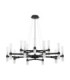 Century Multi Arm Pendant Ceiling Light Matt Black Clear Frost LED G9 30x5W-1