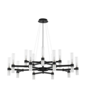 Century Multi Arm Pendant Ceiling Light Matt Black Clear Frost LED G9 30x5W-1