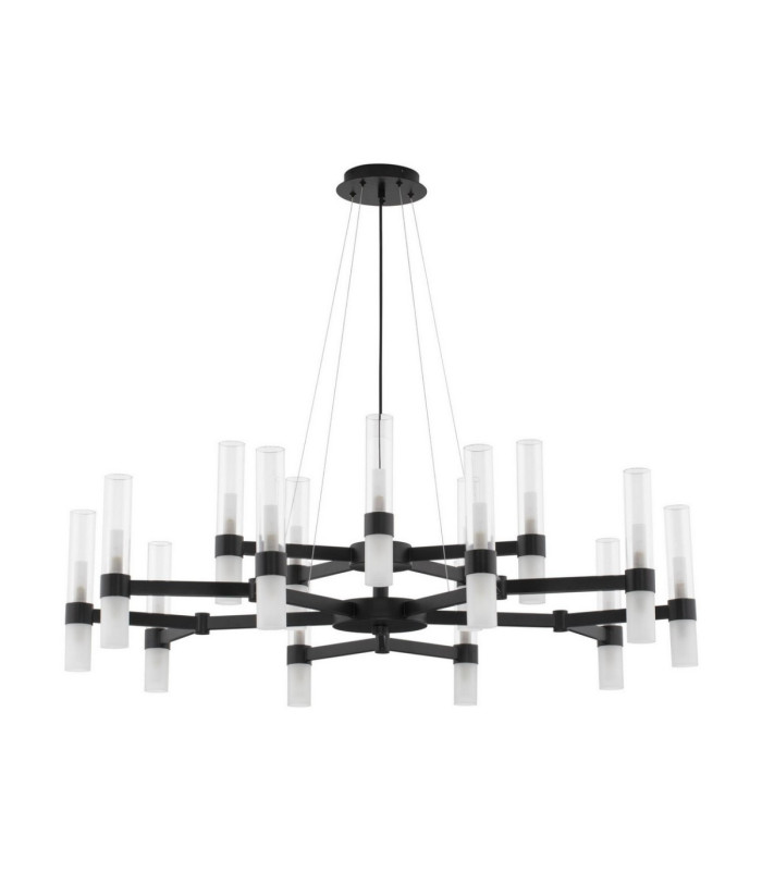 Century Multi Arm Pendant Ceiling Light Matt Black Clear Frost LED G9 30x5W-1