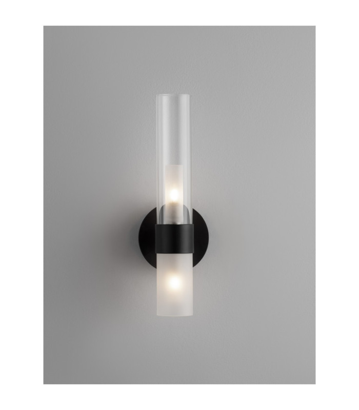 Century Wall Lamp Matt Black Clear Frost LED G9 2x5W-2