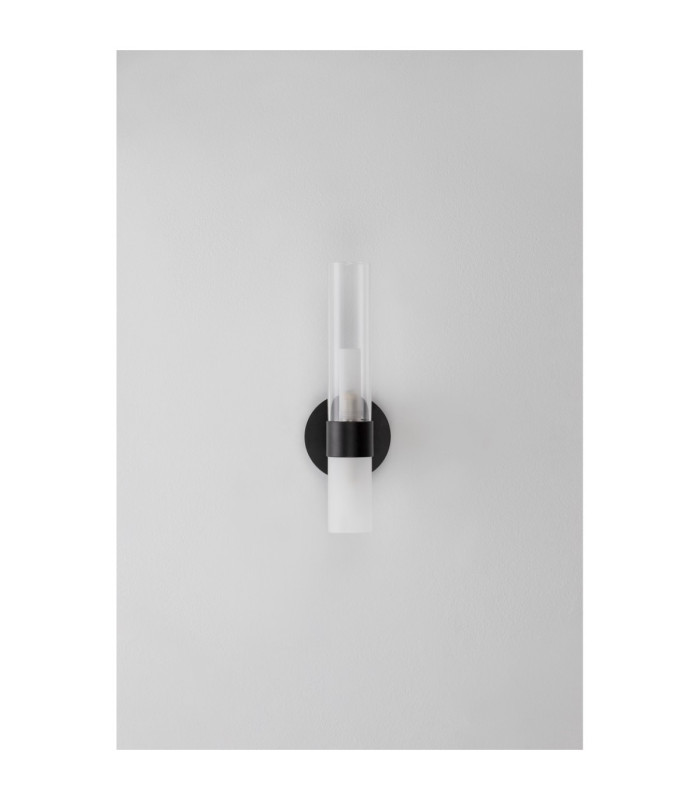 Century Wall Lamp Matt Black Clear Frost LED G9 2x5W-3