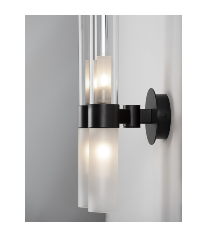 Century Wall Lamp Matt Black Clear Frost LED G9 4x5W-4