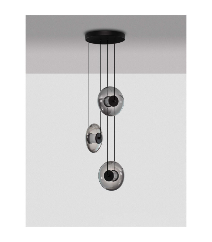 Ballet Cluster Pendant Ceiling Light Sandy Black Smokey Grey Triac Dimmable LED 24W 660lm 3000K-3