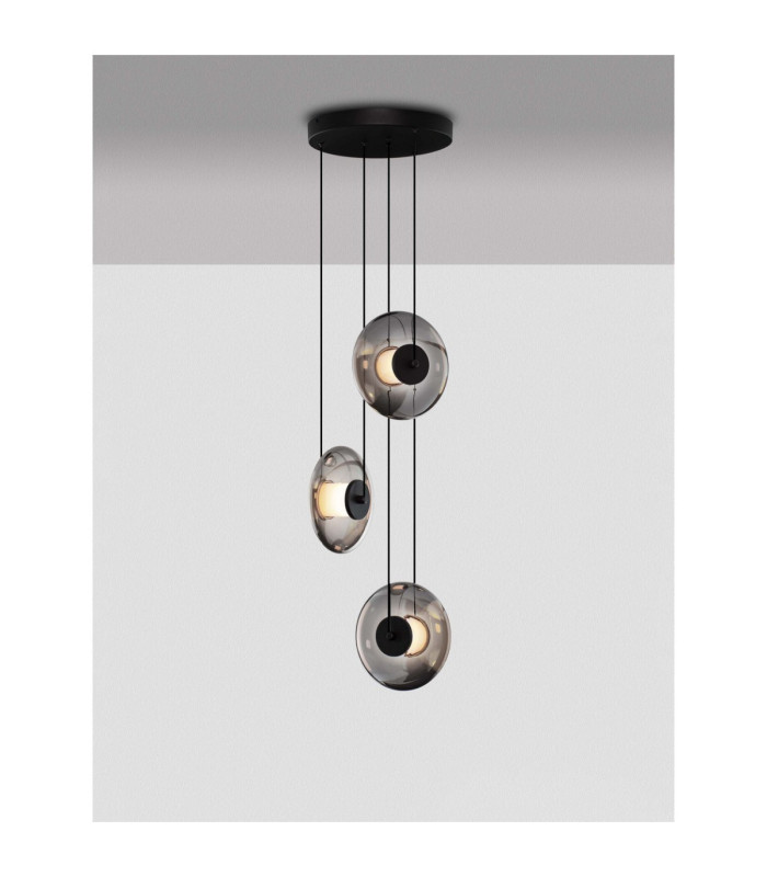 Ballet Cluster Pendant Ceiling Light Sandy Black Smokey Grey Triac Dimmable LED 24W 660lm 3000K-4