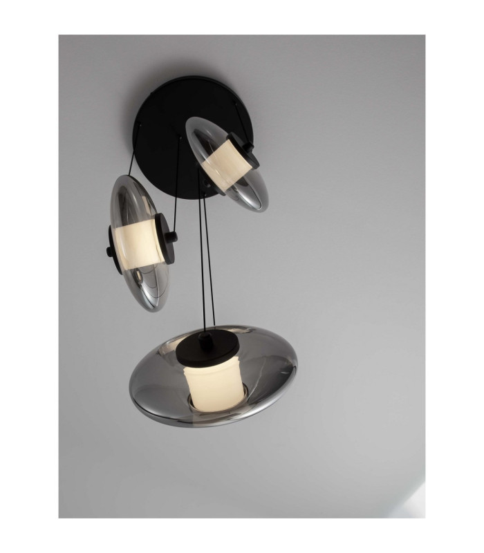Ballet Cluster Pendant Ceiling Light Sandy Black Smokey Grey Triac Dimmable LED 24W 660lm 3000K-5