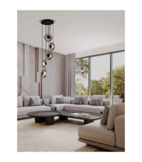 Ballet Cluster Pendant Ceiling Light Sandy Black Smokey Grey Triac Dimmable LED 40W 1100lm 3000K-2