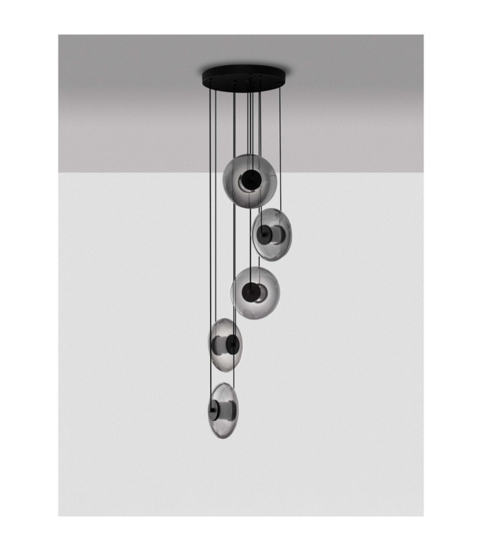 Ballet Cluster Pendant Ceiling Light Sandy Black Smokey Grey Triac Dimmable LED 40W 1100lm 3000K-3