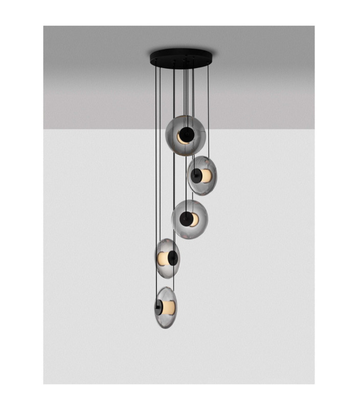 Ballet Cluster Pendant Ceiling Light Sandy Black Smokey Grey Triac Dimmable LED 40W 1100lm 3000K-4