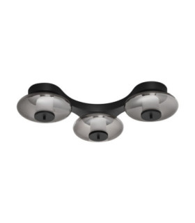 Ballet Integrated LED Semi Flush Ceiling Light Sandy Black Smokey Grey Triac Dimmable LED 24W 660lm 3000K-1