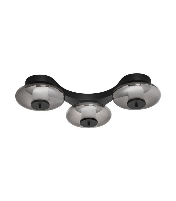 Ballet Integrated LED Semi Flush Ceiling Light Sandy Black Smokey Grey Triac Dimmable LED 24W 660lm 3000K-1