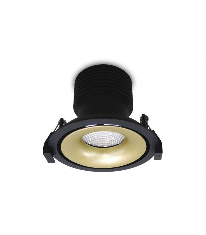 LED Recessed Round Downlight, Black/Gold, 60 deg. Beam Angle, 760lm, 3000K, IP20, DRIVER NOT INC. - 2
