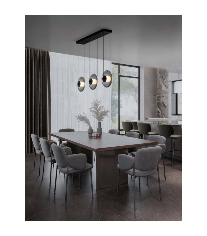 Ballet Bar Pendant Ceiling Light Sandy Black Smokey Grey Triac Dimmable LED 24W 660lm 3000K-2