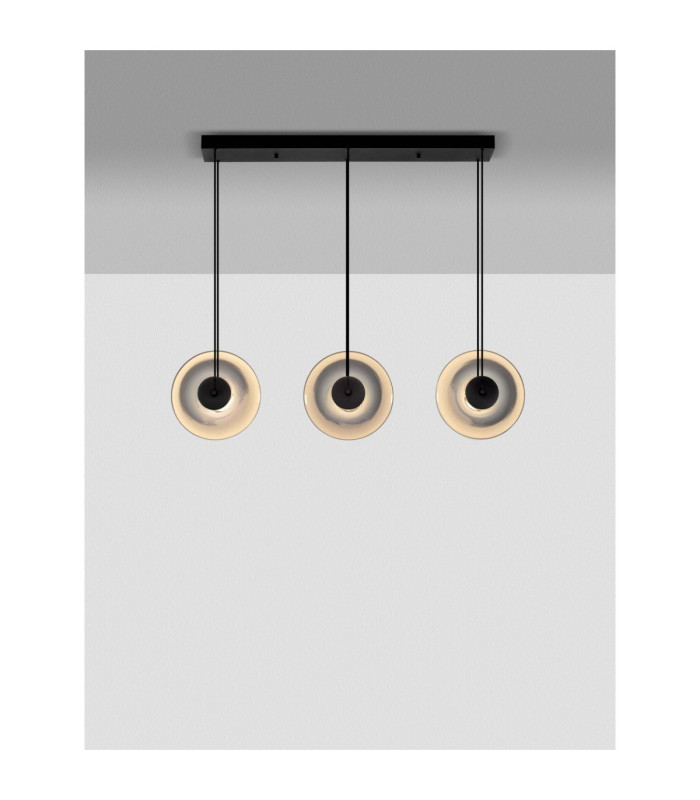 Ballet Bar Pendant Ceiling Light Sandy Black Smokey Grey Triac Dimmable LED 24W 660lm 3000K-4