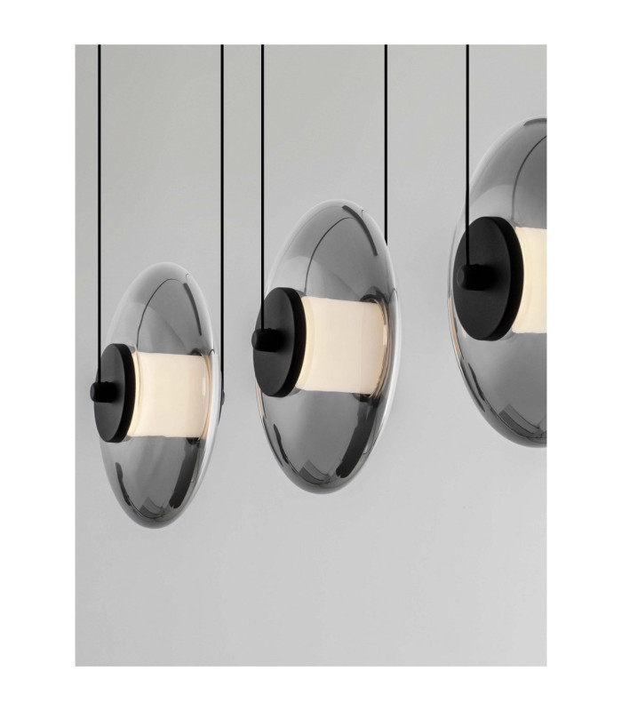 Ballet Bar Pendant Ceiling Light Sandy Black Smokey Grey Triac Dimmable LED 24W 660lm 3000K-5