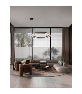 Apnea Integrated LED Pendant Ceiling Light Sandy Black Gold Grey Triac Dimmable LED 61W 3660lm 3000K-2