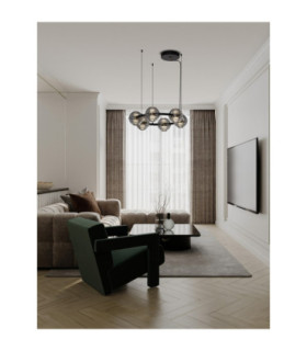 Las Globe Pendant Ceiling Light Sandy Black Gold Grey Triac Dimmable LED 60W 3000lm 3000K-2
