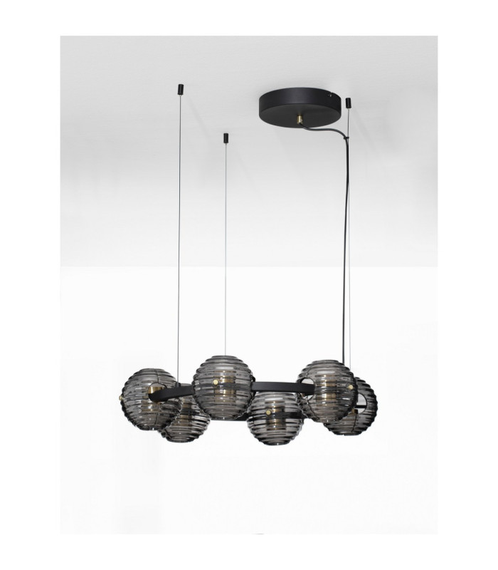 Las Globe Pendant Ceiling Light Sandy Black Gold Grey Triac Dimmable LED 60W 3000lm 3000K-3