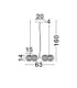 Las Globe Pendant Ceiling Light Sandy Black Gold Grey Triac Dimmable LED 60W 3000lm 3000K-7