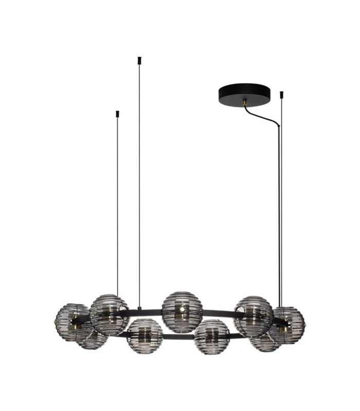 Las Globe Pendant Ceiling Light Sandy Black Gold Grey Triac Dimmable LED 91W 4550lm 3000K-1