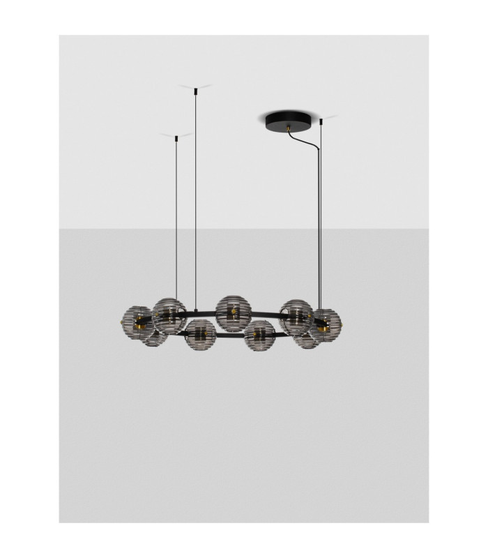Las Globe Pendant Ceiling Light Sandy Black Gold Grey Triac Dimmable LED 91W 4550lm 3000K-3