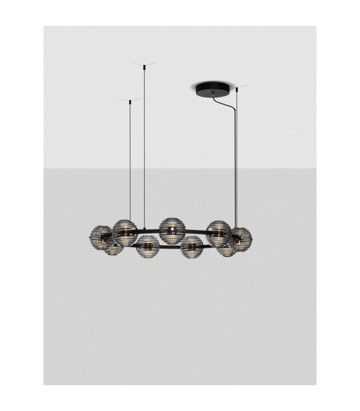 Las Globe Pendant Ceiling Light Sandy Black Gold Grey Triac Dimmable LED 91W 4550lm 3000K-4