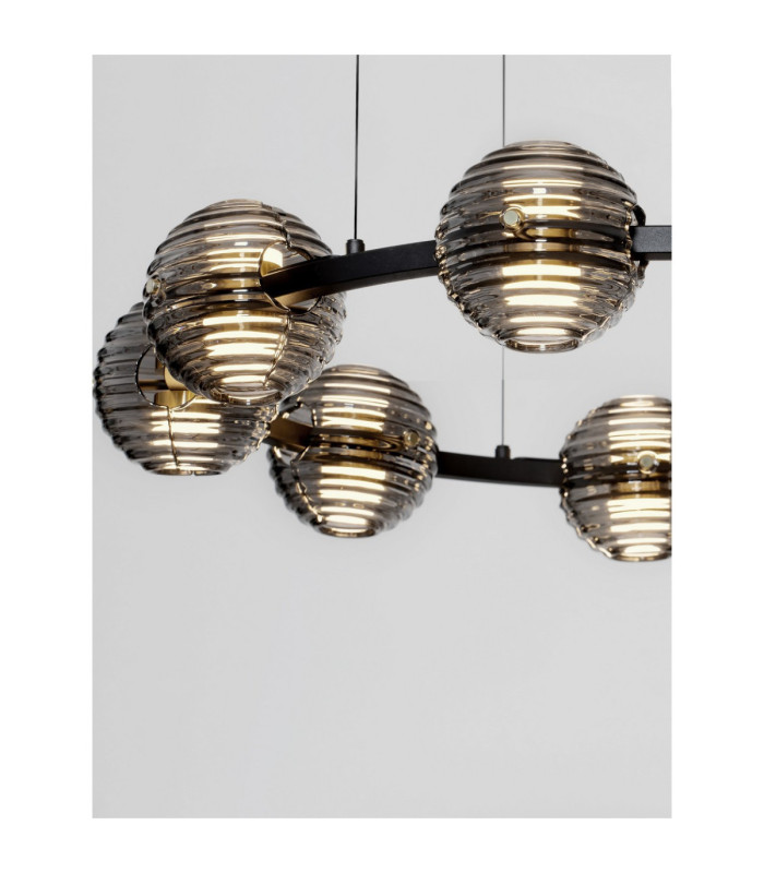 Las Globe Pendant Ceiling Light Sandy Black Gold Grey Triac Dimmable LED 91W 4550lm 3000K-5