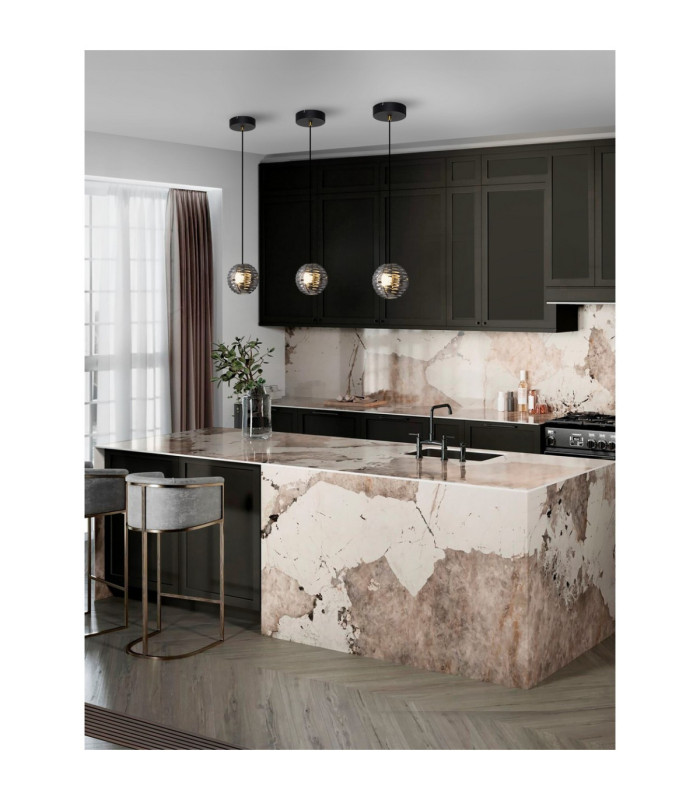 Las Globe Pendant Ceiling Light Sandy Black Gold Grey LED 13W 650lm 3000K-2