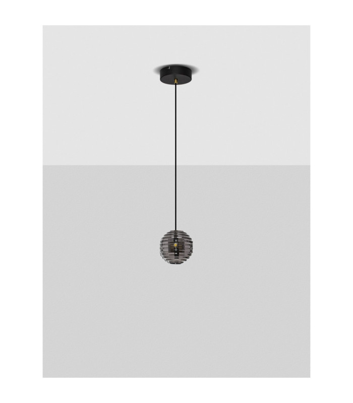 Las Globe Pendant Ceiling Light Sandy Black Gold Grey LED 13W 650lm 3000K-3