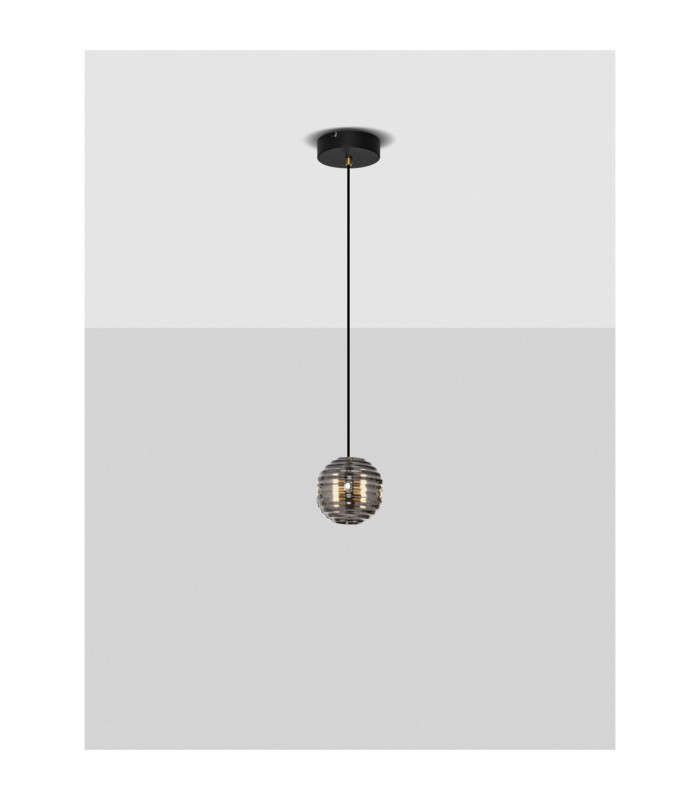 Las Globe Pendant Ceiling Light Sandy Black Gold Grey LED 13W 650lm 3000K-4